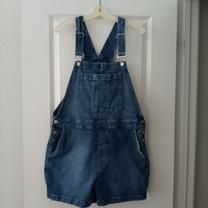 GAP denim ladies overalls shortalls romper - size ladies L large